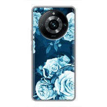 Чехлы (ART) Цветы на Realme 11 Pro Plus (VPrint) (Голубые Бутоны)