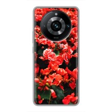 Чехлы с Цветами для Realme 11 Pro Plus (VPrint) (Цветы красные)