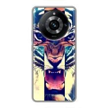 Чехлы с изображением разных животных для Realme 11 Pro Plus (Яркий Тигр)