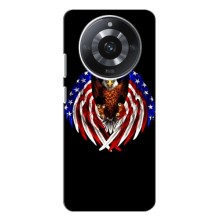 Чехол Флаг USA для Realme 11 Pro Plus (Крылья США)