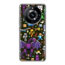 Чохол Майнкрафт на Realme 11 Pro Plus (AlphaPrint) Minecraft (Колаж Майнкрафт)