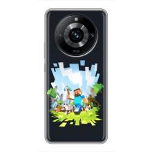 Чохол Майнкрафт на Realme 11 Pro Plus (AlphaPrint) Minecraft (персонажі Minecraft)