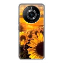 Чохол з Квітами для Realme 11 Pro Plus (поле соняшників)