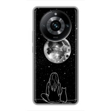 Чохол з малюнком кіт на Realme 11 Pro Plus (Дівчина з котом)