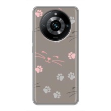 Чохол з малюнком кіт на Realme 11 Pro Plus (Лапи і вуса)