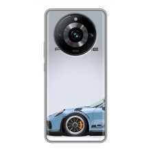 Чехол с авто Порше для Realme 11 Pro Plus – Голубой Порше