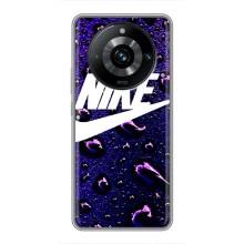 Чехол с логотипом Найк на Realme 11 Pro Plus (Найк на фиолетовом)