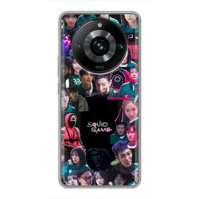 Чехол Гра в кальмара для Realme 11 Pro Plus – Коллаж игры кальмара