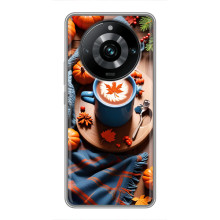 Чехол с уникальным дизайном «Осень с кофе» для Realme 11 Pro Plus – Кофе и тыквы