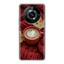 Чехол с уникальным дизайном «Осень с кофе» для Realme 11 Pro Plus – Кофе на пледе