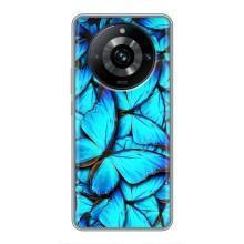 Силиконовый бампер с картинкой животных для Realme 11 Pro Plus (Крылья бабочек)