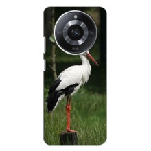 Силіконовий бампер з птичкою на Realme 11 Pro Plus – Лелека