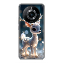 Яркий чехол для Realme 11 Pro Plus с Зимними Оленятами – Блистающий оленёнок