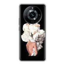 Чехлы (ART) Цветы на Realme 11 Pro (VPrint) (Белые цветы)