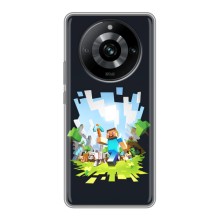 Чехол Майнкрафт на Realme 11 Pro (AlphaPrint) Minecraft (персонажи Minecraft)