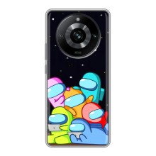 Чехол Амонг Ас для Realme 11 Pro (AlphaPrint) (Скины в космосе)