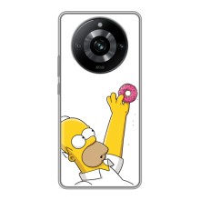 Чехол с Симпсонами для Realme 11 Pro (VPrint) (Гомер с пончиком)