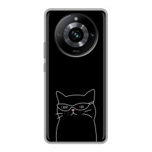 Чехол с рисунком кот на Realme 11 Pro (Равнодушный кот)