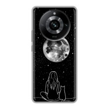 Чехол с рисунком кот на Realme 11 Pro (Девушка с котом)
