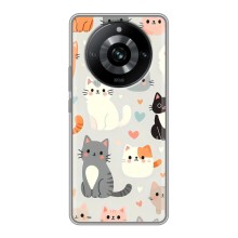 Чехол с рисунком кот на Realme 11 Pro (Коллаж котов)
