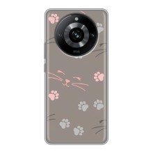 Чехол с рисунком кот на Realme 11 Pro (Лапы и усы)