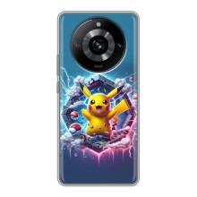 Чехол с Пикачу на Realme 11 Pro (Лого Пикачу)