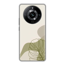 Силиконовый чехол с принтом в цветах на Realme 11 Pro – Монстера зелёная