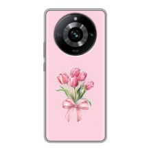 Чехол с розовым рисунком для Realme 11 Pro (Букет цветов)
