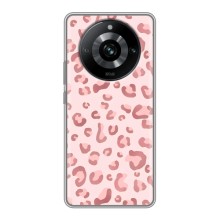 Чехол с розовым рисунком для Realme 11 Pro (Розовый леопард)