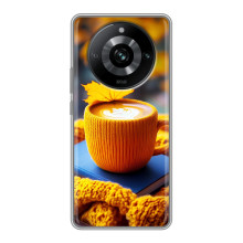 Чехол с уникальным дизайном «Осень с кофе» для Realme 11 Pro – Кофе с жёлтым
