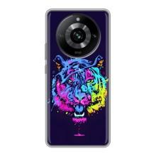Силиконовый бампер с картинкой животных для Realme 11 Pro (Тигр-Арт)