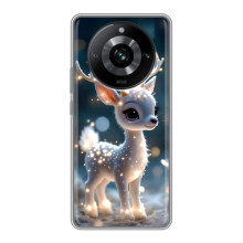 Яркий чехол для Realme 11 Pro с Зимними Оленятами – Блистающий оленёнок