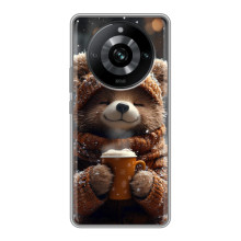 Печатный чехол «Зверята с кофе» для Realme 11 Pro – Мишка с кофе