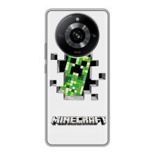 Чохол Майнкрафт на Realme 11 (AlphaPrint) Minecraft (кріпер Майнкрафт)