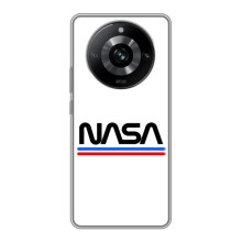 Силиконовый бампер с принтом "Наса" на Realme 11 (NASA на белом фоне)