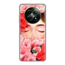 Чехлы (ART) Цветы на RealMe 12 5G (VPrint) (Глаза в цветах)