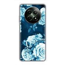 Чехлы (ART) Цветы на RealMe 12 5G (VPrint) (Голубые Бутоны)