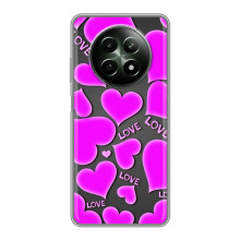 Чехлы для любимой на Реалми 12 5G (VPrint) (Pink hearts)