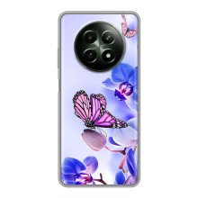Чехлы с Цветами для RealMe 12 5G (VPrint) (Бабочка на цветочке)