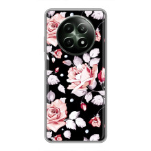 Чехлы с Цветами для RealMe 12 5G (VPrint) (Цветочки на черном)