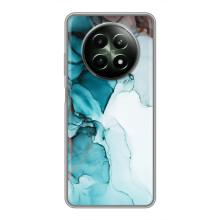 Чехол для Реалми 12 5G - с принтом (Дизайнерские) (AlphaPrint) (Бирюзовый мрамор)