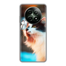 Чехол на Реалми 12 5G с Котами (VPrint) (Котик с бабочкой)