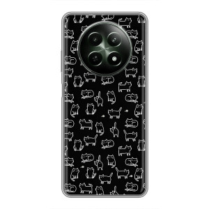 Чохол на тематику: Коти для RealMe 12 5G – Котики на чорному
