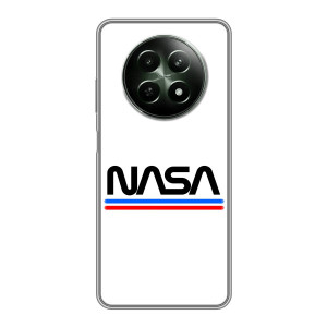 Силиконовый бампер с принтом "Наса" на RealMe 12 5G – NASA на белом фоне