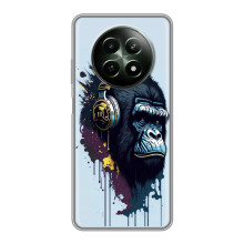 Чехол с Обезьянами RealMe 12 5G - (AlphaPrint) – Горилла в наушниках