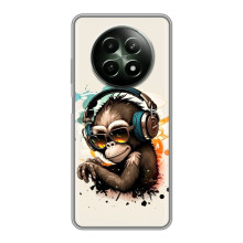 Чехол с Обезьянами RealMe 12 5G - (AlphaPrint) – Макака в наушниках