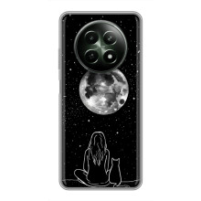 Чохол з малюнком кіт на RealMe 12 5G (Дівчина з котом)