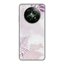 Чехол с цветочным принтом на Реалми 12 5G (Фиолетовые листья)