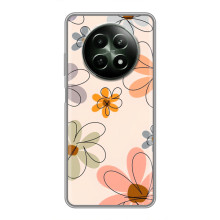 Чехол с цветочным принтом на Реалми 12 5G (Разноцветные цветы)