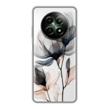Чехол с цветочным принтом на Реалми 12 5G (Цветы на белом)
